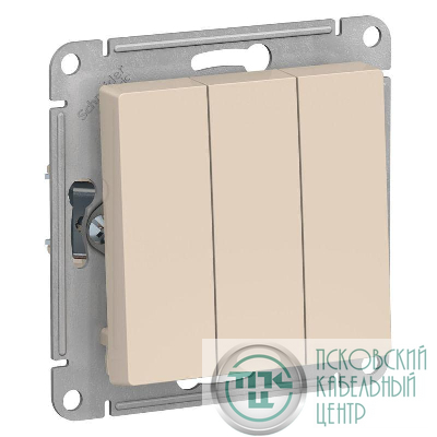 Выключатель 3-кл. СП AtlasDesign 10А IP20 (сх. 1+1+1) 10AX механизм беж. SE ATN000231