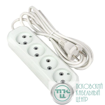 Удлинитель 4х2м без заземл. 10А IP20 Эксперт 2.2кВт ПВС 2х0.75 PROxima EKF UBA10-275-4-02