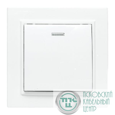 Выключатель 1-кл. СП Минск 10А IP20 с индикатором бел. Basic EKF ERV10-121-10