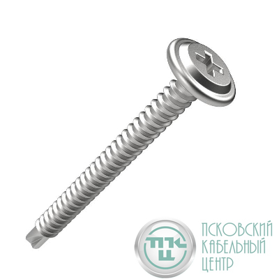 Саморез с прессшайбой сверло усиленный 4.2х45 (уп.1000шт) Промрукав PR17.00356