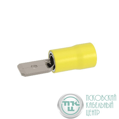 Наконечник-разъем плоский вилка 6.3х0.8 изолированный фланец для кабеля сечением до 6.0кв.мм DKC IFCM-6.0-6.3-8