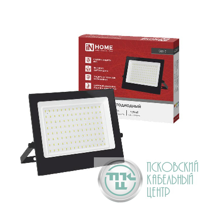 Прожектор светодиодный СДО-7 100Вт 4000К IP65 230В черн. IN HOME 4690612055152