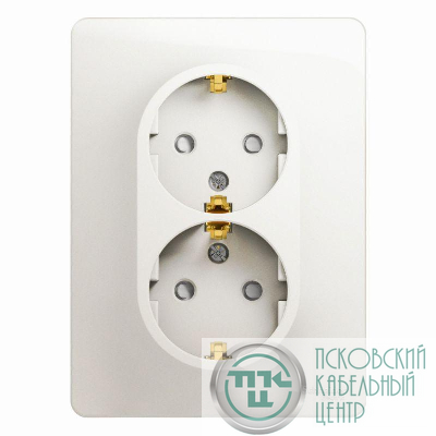 Розетка 2-м СП Glossa 16А IP20 250В с заземл. защ. шторки в сборе перламутр. SE GSL000626