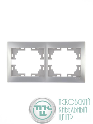 Рамка 2-м Mira горизонт. метал. сер. LEZARD 701-1000-147