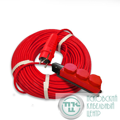 Удлинитель 3х50м с заземл. 16А IP44 3.5кВт КГ 3х1.5 с защ. крышкой АРКТИК морозостойкий DOMTOK 2603