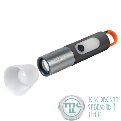 Фонарь светодиодный ручной аккумуляторный Accu1-L5W/L3W-bk 5Вт+3Вт Li-ion 18650 1200мА.ч IP43 JazzWay 5048812