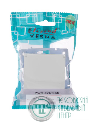 Розетка 1-м СП Vesna с заземл. с крышкой ПБТ механизм бел. LEZARD 742-0288-123B
