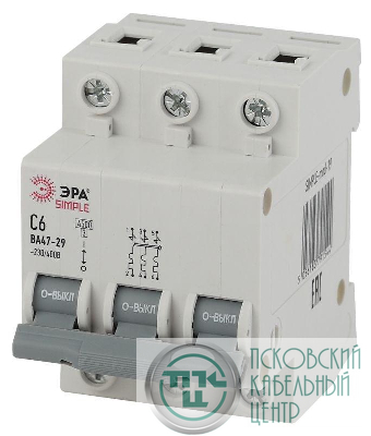 Выключатель автоматический модульный 3п C 25А 4.5кА ВА47-29 SIMPLE-mod-23 ЭРА Б0039240