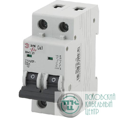 Выключатель автоматический модульный 2п C 63А ВА47-29 Pro NO-900-34 ЭРА Б0031766