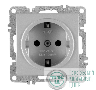 Розетка 1-м СП LAVIN/KAREN 16А IP20 с заземл. механизм сер. ARVIA 50 03 2000 217