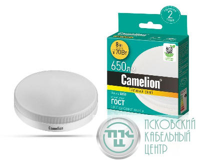 Лампа светодиодная LED8-GX53/830/GX53 8Вт 220В Camelion 13474