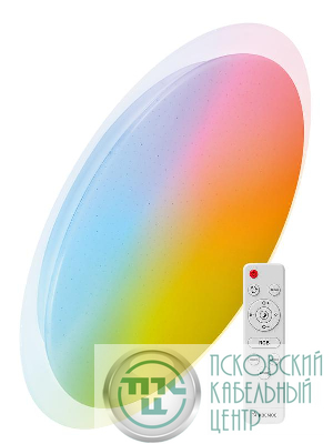 Светильник светодиодный PREMIUM GALAXY-RGB 75Вт 230В 3000-6500К 6000лм IP40 555х83мм настенно-потолочный управляемый с пультом ДУ с RGB подсветкой КОСМОС KSGalaRGB75W