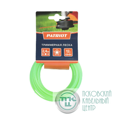 Леска D2.4мм L12м 240-12-3 картонный подвес звезда зел. PATRIOT 805205122