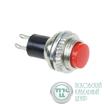 Выключатель-кнопка металл 220В 2А (2с) OFF-(ON) d10.2 красн. Mini (RWD-213) Rexant 36-3331