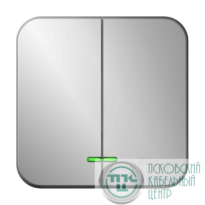 Выключатель 2-кл. ОП Blanca 10А IP20 (сх. 5) 250В с подсветкой с изолир. пластиной алюм. SE BLNVA105113