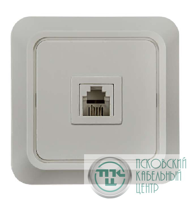 Розетка телефонная 1-м СП Bolleto 7034 16А IP20 бел. ASD / IN HOME 4690612000398