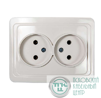 Розетка 2-м СП Classico 2102 16А IP20 бел. ASD / IN HOME 4680005959914