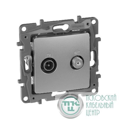 Розетка телевизионная TV/SAT СП Etika двухкабельная механизм алюм. IEK 672457
