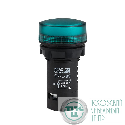Лампа светодиодная OptiSignal Compact D22 С7-L-B3 зел. 24В AC/DC XB7EV03BP КЭАЗ 362149