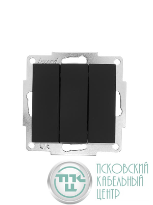 Выключатель 3-кл. СП Vesna механизм черн. бархат LEZARD 742-4288-109