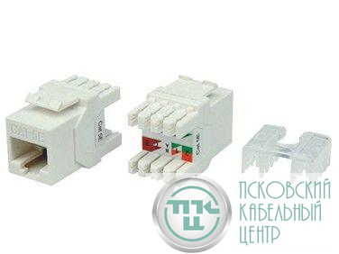Вставка Keystone Jack RJ45 (8P8C) кат.5E KJ8-8P8C-C5e-180-WH тип 180град. бел. Hyperline 426192