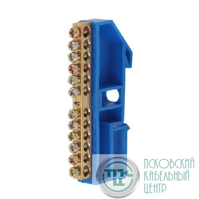 Шина N "ноль" на DIN-изол. ШНИ-6х9-12-Д NO-222-47 син. ЭРА Б0033428