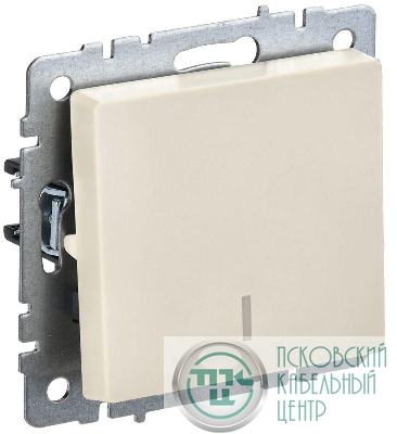 Выключатель 1-кл. СП BRITE ВС10-1-1-БрКр 10А с индик. механизм беж. IEK BR-V10-1-10-K10