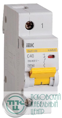 Выключатель автоматический модульный 1п C 40А 10кА ВА47-100 KARAT IEK MVA40-1-040-C