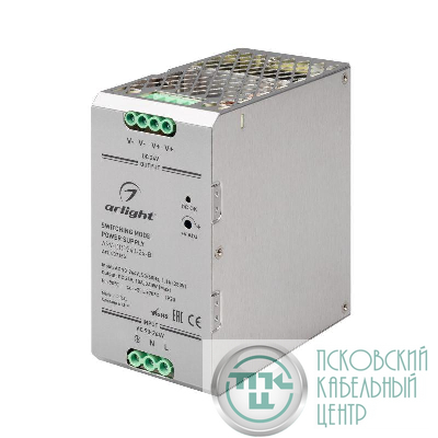 Блок питания ARV-DRP240-24-B 24В 10А 240Вт PFC IP20 металл Arlight 037155
