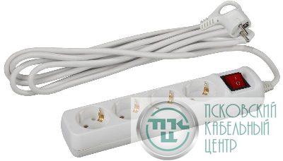 Удлинитель 4х3м с заземл. 16А IP20 U-4es-3m-3х1 ПВС 3х1 с выкл. Эра Б0028381