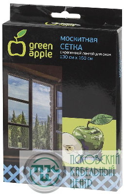 Сетка москитная для окон 130х150см (сетка + крепеж. лента) GBN001 Green Apple Б0032057