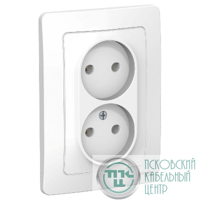 Розетка 2-м СП Blanca 16А IP20 250В без заземл. без защ. шторок бел. SE BLNRS000021