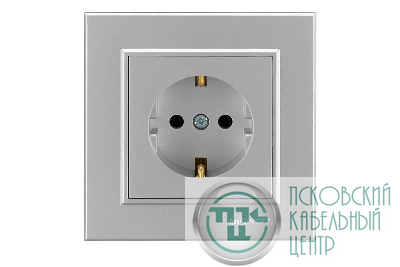 Розетка 1-м СП Karea 16А IP20 с/з сереб. Makel 56065028