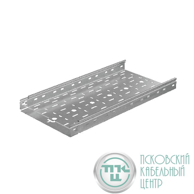 Лоток листовой перфорированный 300х50 L3000 сталь 0.7мм "БЫСТРЫЙ МОНТАЖ ПЛЮС" LPplus50-300-0.7-3000 оцинк. КМ PL0219