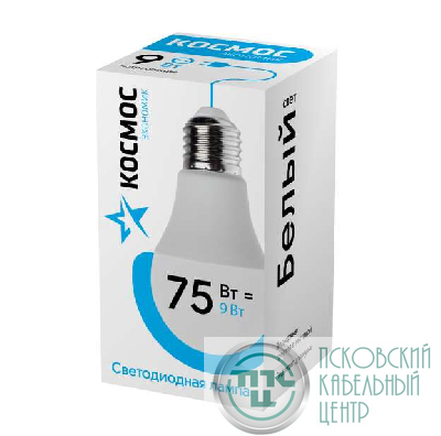 Лампа светодиодная "Экономик" A60 9Вт 4500К E27 220В КОСМОС LkecLED9wA60E2745