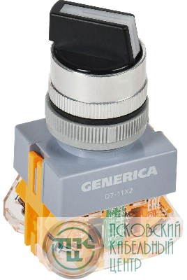 Переключатель D7-11X2 2 полож. 1НО+1НЗ черн. GENERICA BSW50-11X2-3-21-2-K02-G