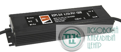Блок питания для светодиодной ленты 150Вт 6.25А 24В IP67 BSPS влагозащ. метал. Pro JazzWay 5024212