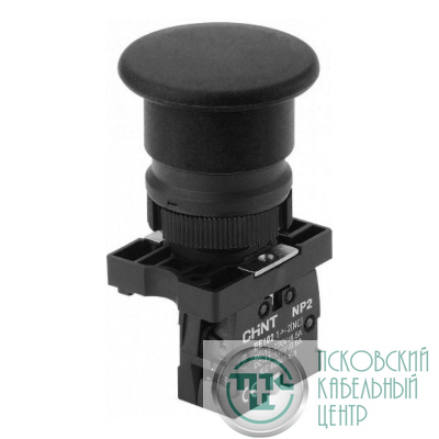 Кнопка управления "Грибок" NP2-EC22 d40мм 1НЗ IP40 с самовозвратом без подсветки черн. (R) CHINT 574092