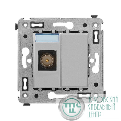 Розетка телевизионная одиночная TV СП 2мод. Avanti "Закаленная сталь" DKC 4404503