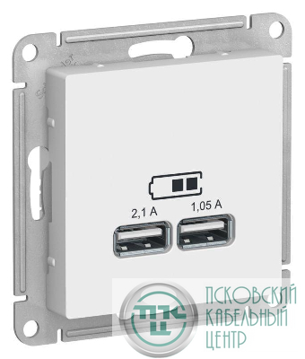 Розетка USB AtlasDesign тип A+A 5В/2.1А 2х5В/1.05А механизм лотос SE ATN001333