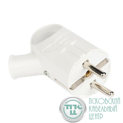 Вилка с кольцом 16А 250В с заземл. бел. EKF AVK16-10
