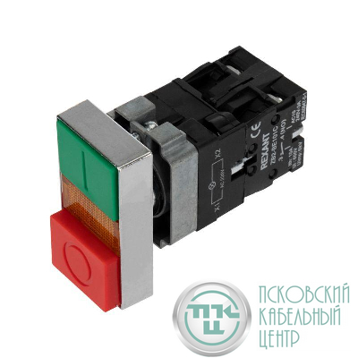 Кнопка LAY5 "I-O" прямоугольная 230 В NO+NC Rexant 36-5541