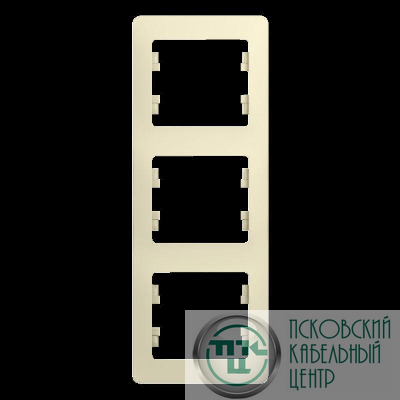 Рамка 3-м Glossa вертикал. беж. SE GSL000207