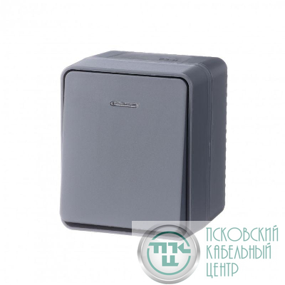 Выключатель 1-кл. ОП AtlasDesign PROFI IP54 10AX с подсветкой антрацит SE ATN544013