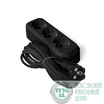 Удлинитель 3х5м с заземл. 10А IP20 У10-554 ПВС 3х0.75 черн. UNIVersal 1983