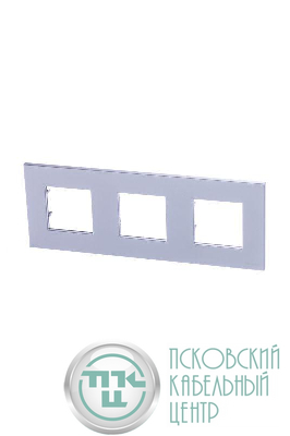 Рамка 3-м 6мод. Zenit серебристый ABB 2CLA227300N1301