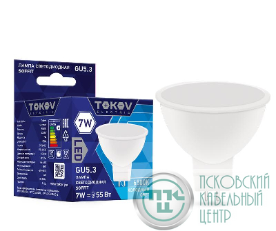 Лампа светодиодная 7Вт Soffit 6500К GU5.3 176-264В TOKOV ELECTRIC TKE-MR16-GU5.3-7-6.5K
