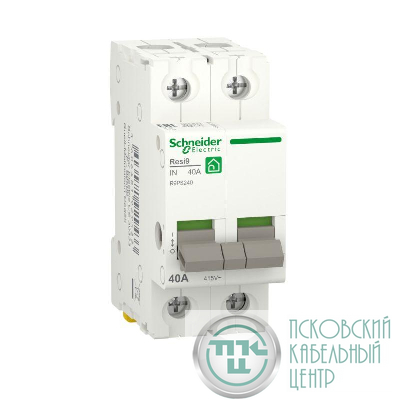 Выключатель нагрузки 2п 40А Resi9 (мод. рубильник) SchE R9PS240