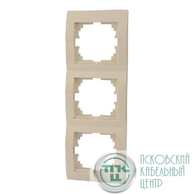 Рамка 3-м Deriy вертикал. крем. LEZARD 702-0300-153