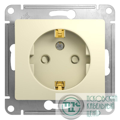 Розетка 1-м СП Glossa 16А IP20 с заземл. защ. шторки механизм беж. SE GSL000245